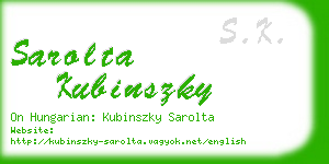 sarolta kubinszky business card